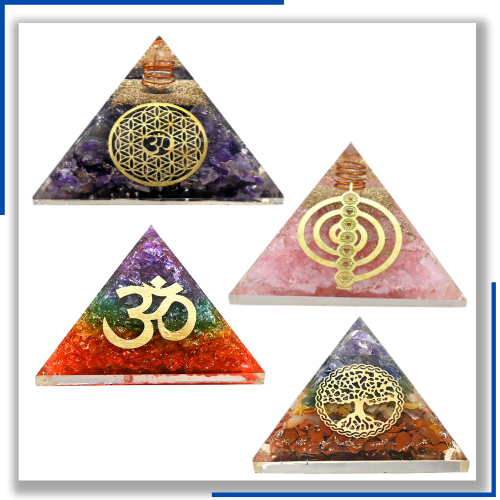 Orgone Pyramid With Mix Assorted Symbols