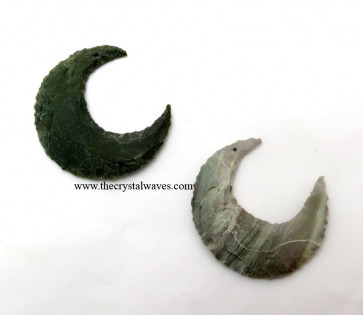 Hand Knapped Drilled Crecent Moon 