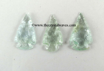 Green Amethyst Shade Glass Arrowhead