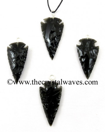 Black Obsidian 1" - 1.50" Arrowhead Pendants