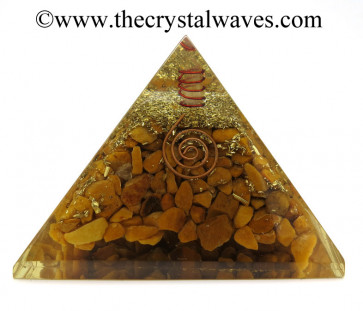 Camel Jasper Chips Orgone Pyramids With Copper Wrrapped Crystal Point