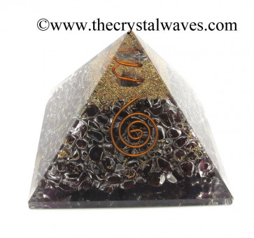 Garnet Chips Orgone Pyramids With Copper Wrrapped Crystal Point