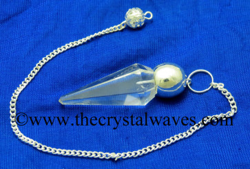 Crystal Quartz AA Grade Faceted Silver Modular Pendulum