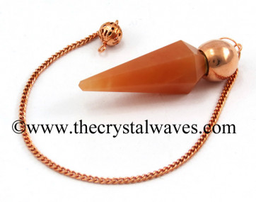 Red Aventurine Faceted Copper Modular Pendulum