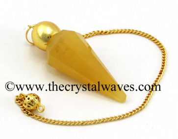 Yellow Aventurine Faceted Gold Modular Pendulum