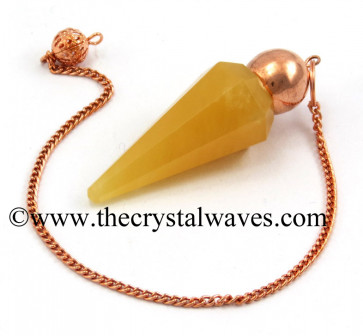 Yellow Aventurine Faceted Copper Modular Pendulum
