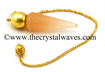 Orange Selenite Faceted Gold Modular Pendulum