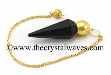 Black Agate Faceted Gold Modular Pendulum