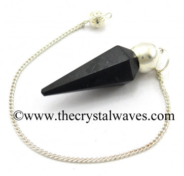 Black Agate Faceted Silver Modular Pendulum