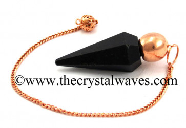 Black Obsidian Faceted Copper Modular Pendulum