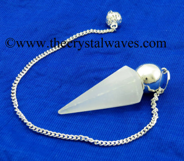 Selenite Faceted Silver Modular Pendulum