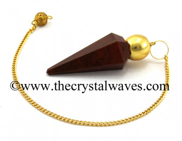 Red Jasper Faceted Gold Modular Pendulum
