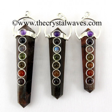 Red Tiger Eye Agate Double Point Chakra Pendant 