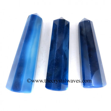 Blue Banded Onyx Chalcedony 1.5 - 2" Pencil 
