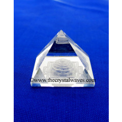  Crystal Quartz / Sfatik  Pyramid Shreeyantra Small Size