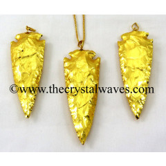 Gold Plated Arrowhead 3" - 3.50" Pendants