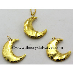 Agate Moon Full Gold Electroplated Pendant