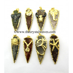 Mix Assorted Charms Electroplated Arrowhead Pendant