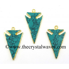 Tibetan Turquoise ManMade Arrowhead Pendants