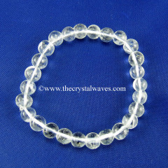Crystal Quartz Round Beads Stretchable Bracelet