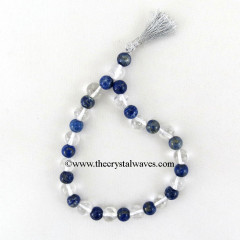 Lapis Lazuli & Crystal Quartz Round Beads Power Bracelet