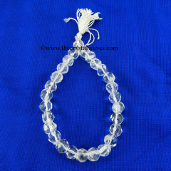 Crystal Quartz Faceted Drum-polished Round Beads Power Bracelet