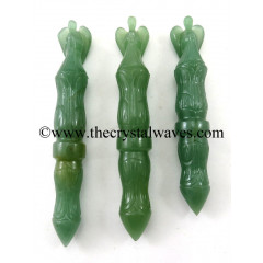 Green Aventurine Carved Angel Healing Sticks