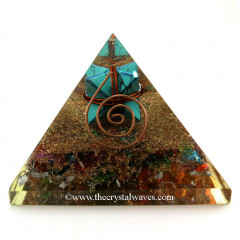 Chakra Orgone Pyramids With Copper Wrapped Turquoise Merkaba