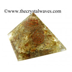 Citrine Chips Orgone Pyramids With Copper Wrrapped Crystal Point