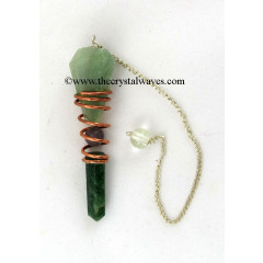 Green Aventurine 3 Piece Copper Wrapped Pendulum