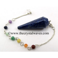 Lapis Lazuli 12 Facets Pendulum With Chakra Chain