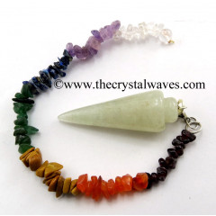 Prasiolte Smooth Pendulum With Chakra Chips Chain