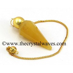 Yellow Aventurine Faceted Gold Modular Pendulum