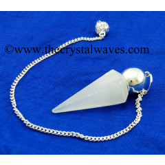 Selenite Faceted Silver Modular Pendulum