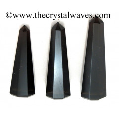 Black Agate 1.5 to 2 Inch Pencil 6 to 8 Facets