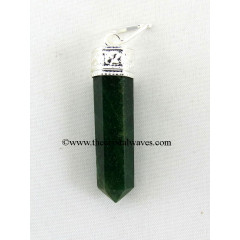 Green Aventurine ( Dark) Capped Pencil Pendant
