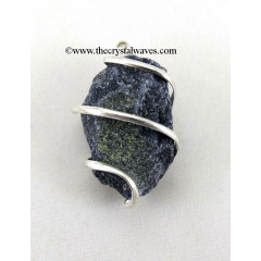 Blue Aventurine Hammered Nuggets Cage Wrapped Pendant