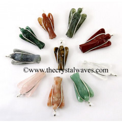 Mix Assorted Gemstone Angel Wire Wrapped Pendant 