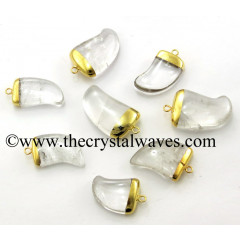 Crystal Quartz Quartz Nail Shape Gold Electroplated Pendant