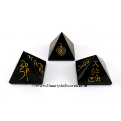 Black Agate  Usui Reiki Pyramid