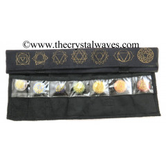 Chakra Symbols Printed Black Velvet Chakra Set Pounh