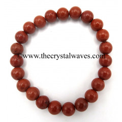 Red Jasper 8 mm Round Beads Bracelet
