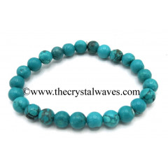 Turquoise Howlite 8 mm Round Beads Bracelet