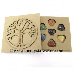 Tree Of Life Chakra Engraved Engraved Flat Wooden Box With Gemstone Pub Heart Chakra Set 