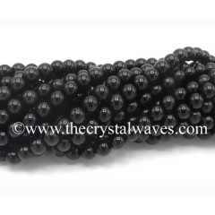 Black Obsidian Round Beads
