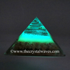 Glow In Dark GID Tiger Eye Agate Chips Orgone Pyramid With Horus Eye Symbol