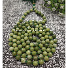 Green Jade Knotted Jap Mala