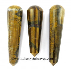 Tiger Eye Agate Faceted Massage Wands