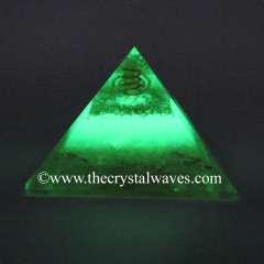 Glow In Dark GID Tiger Eye Agate Chips Orgone Pyramid With Tree Of Life