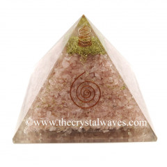 Rose Quartz Chips Big Orgone Pyramids With Copper Wrrapped Crystal Point